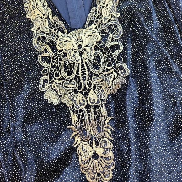 💜Black & Gold Flapper Costume Dress Small - Picture 8 of 16